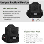 Expandable Tactical Lunch Box, Large Insulated Lunch Cooler Bag Heavy Duty Leakproof Lunch Pail For Men Adults Work Office Outdoor Picnic Trips,16L,Black