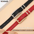 VONMELLI Women Skinny Leather Belt Thin Waist Belt for Women Jeans Dress Fashion Ladies Belt with Gold Buckle