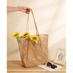 Iioscre Beach Bag for Women, Causal Hobo Pool Bags with Zipper Inner Pocket, Foldable Swim Tote Bag for Vacation Essentials
