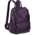 Travel Backpack Purse For Women Vegan Leather Ladies Fashion Tassel Shoulder Bag Convertible
