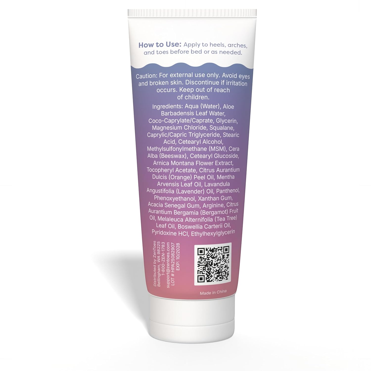 ZenToes Magnesium Cream with Arnica | Relaxation Support & Moisturizing Foot Cream for Legs & Calves | Magnesium Lotion for Feet & Sleep Support | Relaxing Nighttime Foot Balm | 4.2oz