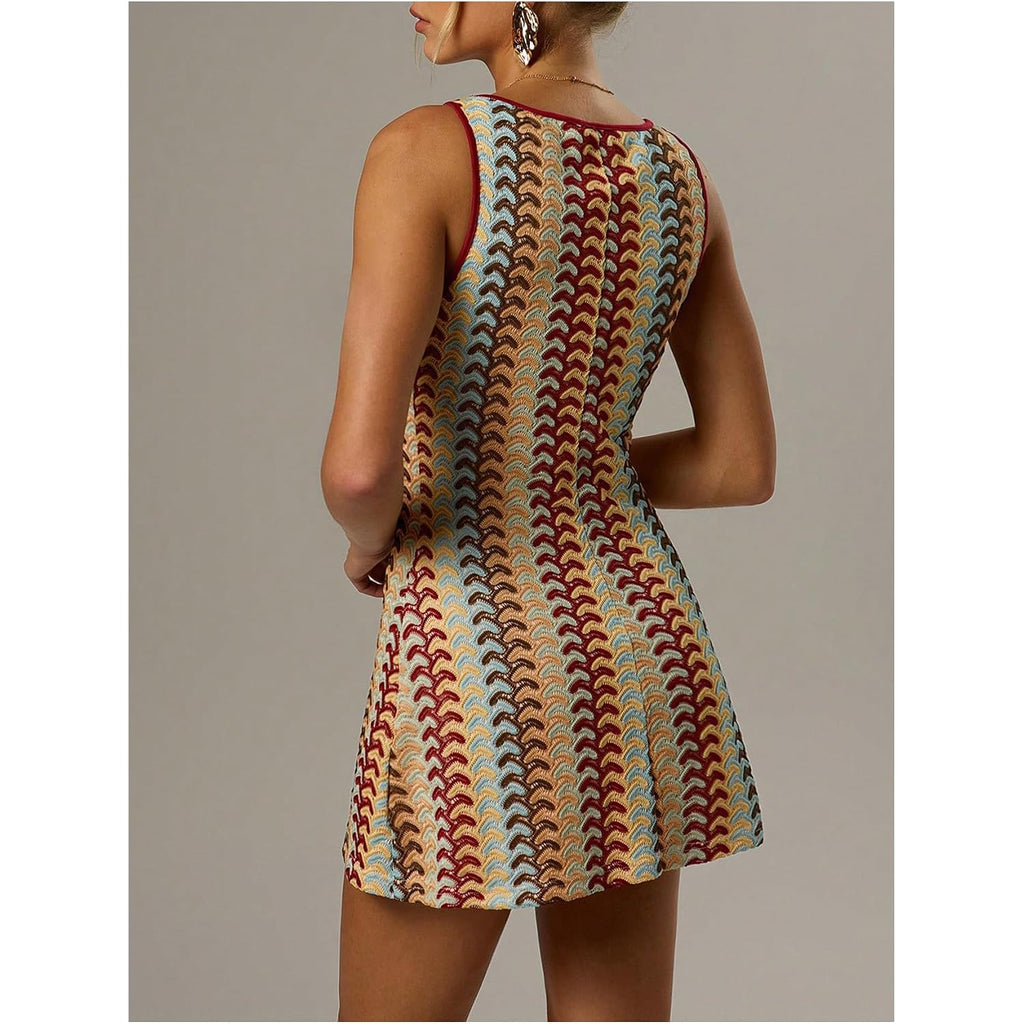 Gorglitter Women'S Crochet Vacation Summer Mini Dress Sundresses Boho Beach Hawaiian Party Club Graduation Sun Dress