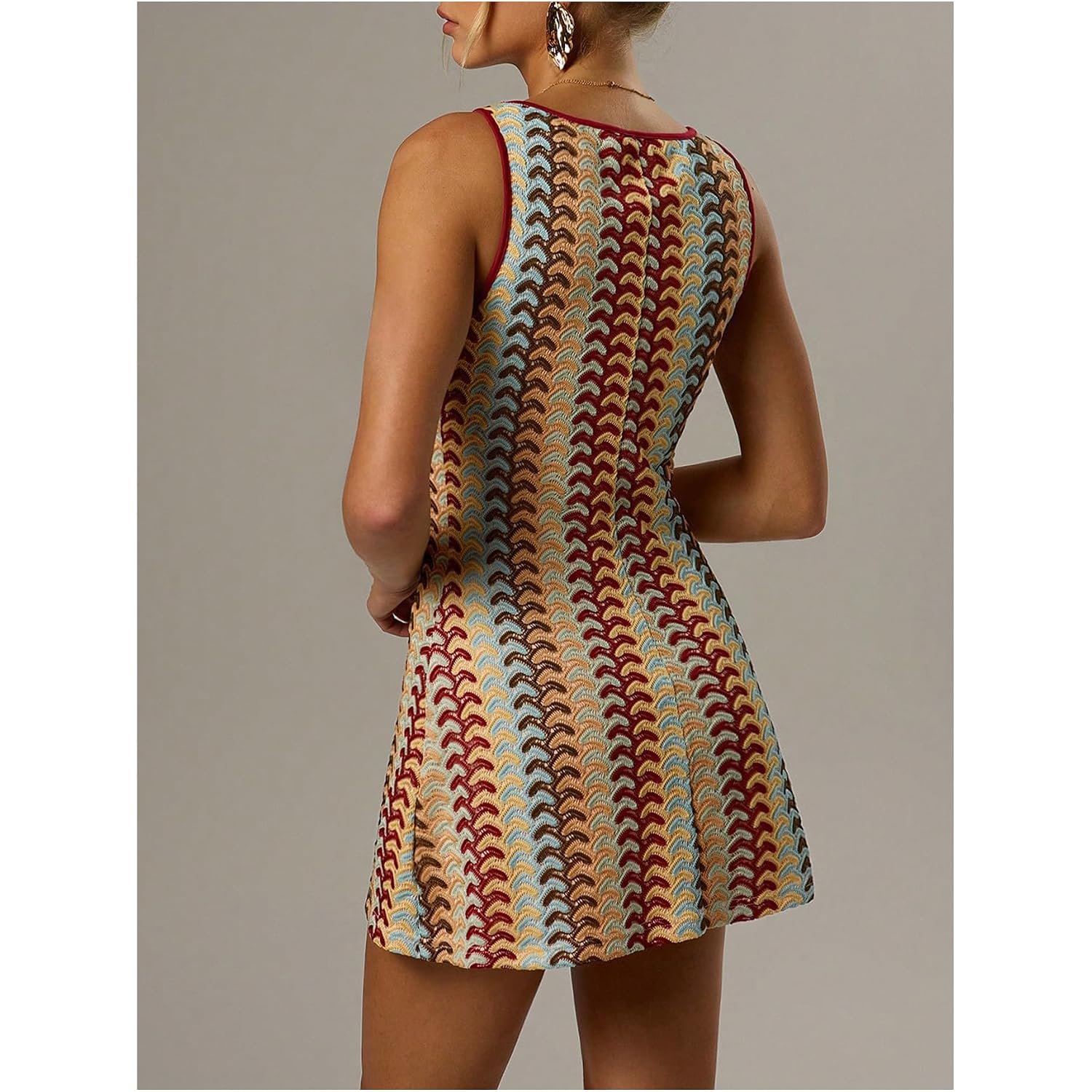 Gorglitter Women'S Crochet Vacation Summer Mini Dress Sundresses Boho Beach Hawaiian Party Club Graduation Sun Dress