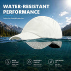 Mens Waterproof Baseball Cap Womens Rain Hat Quick Dry Running Hat with Sweatband Outdoor Golf Breathable Sports Cap Beige Grey