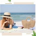 Mixweer 4 Pcs Straw Bag for Women Summer Travel Rattan Woven Raffia Beach Handbags Handle Big Capacity Tote Clutch Bags 2024