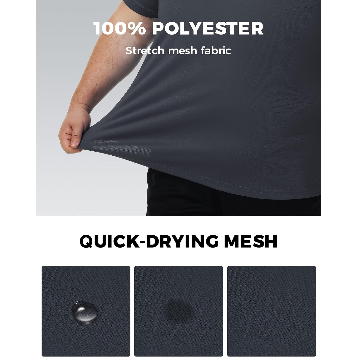 Men'S 3 Pack Lightweight Plus Size Short Sleeve T-Shirt Crew Neck Big & Tall Sizes Stretch T-Shirt For Casual Wear