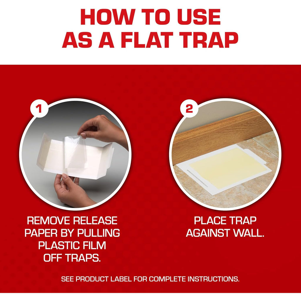 Tomcat Glue Boards With Eugenol For Enhanced Stickiness, 4 Boards | Sticky Traps For Mice, Cockroaches & Insects, Flat Or Covered Use, Ready-To-Use