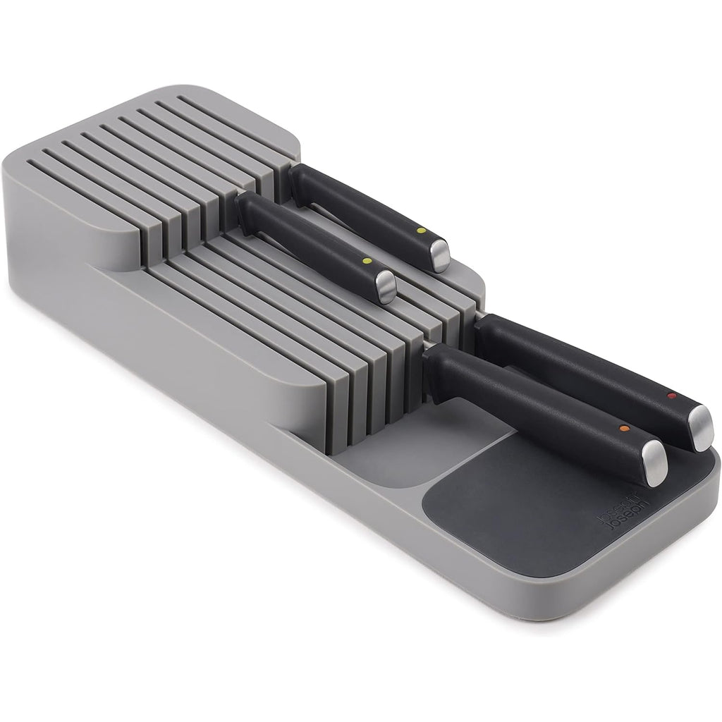 Joseph Joseph DrawerStore Knife Organizer, holds up to 9 knives, Kitchen Organization & Drawer Storage – Compact, Gray