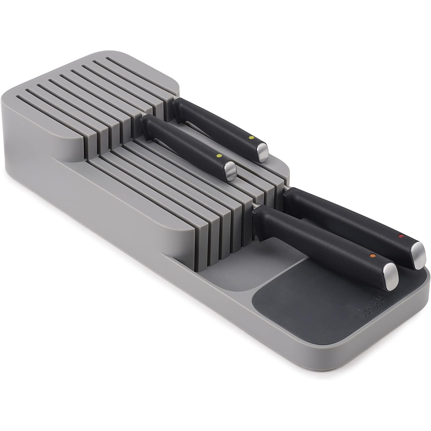 Joseph Joseph DrawerStore Knife Organizer, holds up to 9 knives, Kitchen Organization & Drawer Storage – Compact, Gray