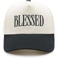 Blessed Trucker Hat, Vintage Embroidered Christian Baseball Caps for Men & Women, Trendy Religious/Birthday Gifts Blessed-black/Beige