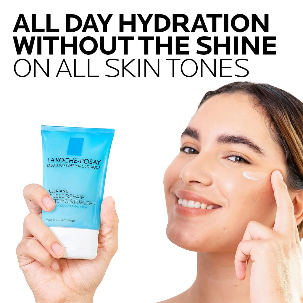 La Roche-Posay Toleriane Double Repair Matte Face Moisturizer, Daily Moisturizer For Oily Skin With Ceramide And Niacinamide For All Skin Tones, Oil Free, Non-Comedogenic, Available With Spf 30