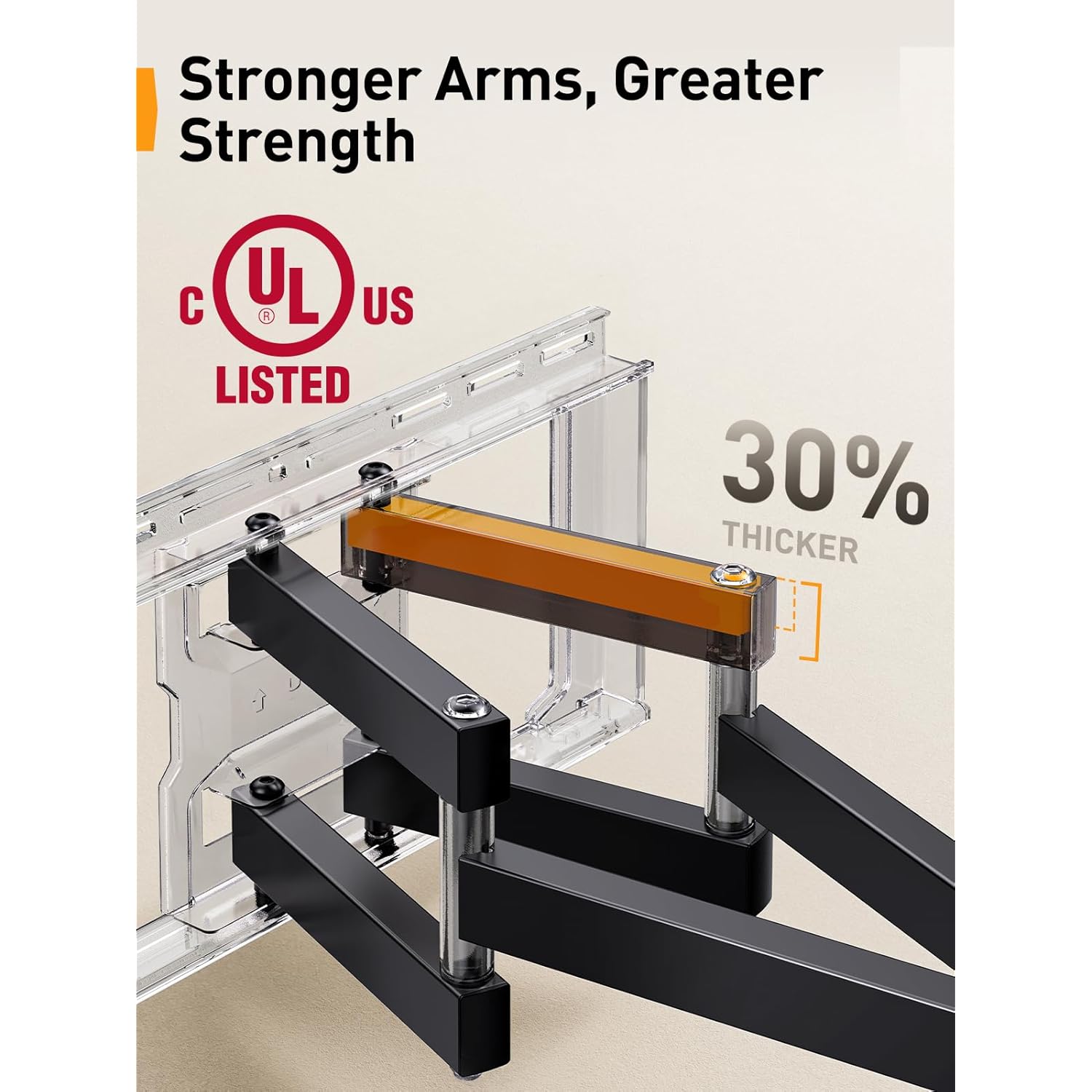 Perlegear UL Listed Full Motion TV Wall Mount for 42-90" TVs up to 132lbs, Heavy Duty TV Mount with Dual Articulating Arms, Tool-Free Smooth Tilt, Swivel, Fits 16" Studs, Max VESA 600x400mm, PGLF8