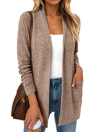 LILLUSORY Cardigan for Women Lightweight Cardigans Fall Fashion Outfits | Open Front Long Cardigan with Pockets, Business Casual Travel Outfits