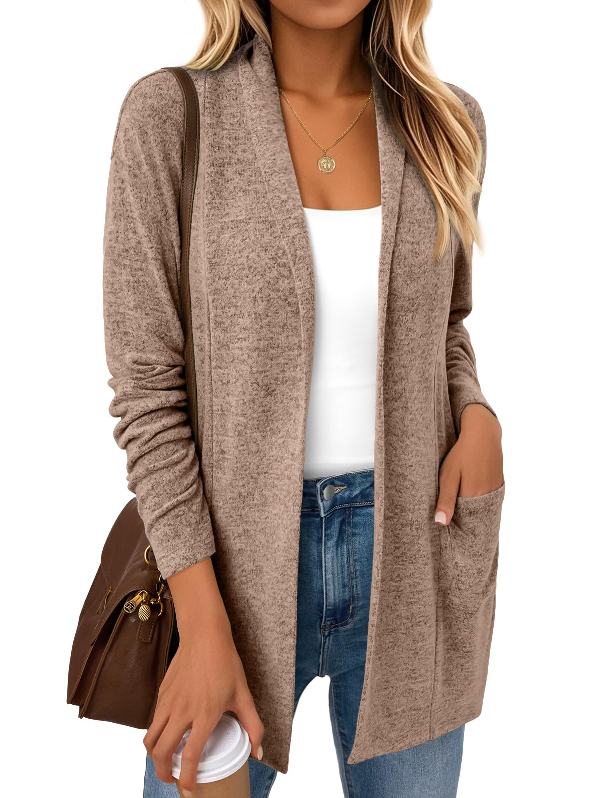 LILLUSORY Cardigan for Women Lightweight Cardigans Fall Fashion Outfits | Open Front Long Cardigan with Pockets, Business Casual Travel Outfits