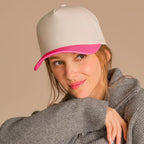 C.C® Beige Two Tone Canvas/Corduroy Snapback Trucker Hat For Unisex