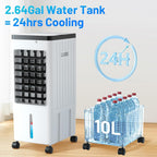 Portable Air Conditioners,Evaporative Swamp Air Cooler 3-In-1 Free Standing Cooling Ac Unit With Fan & Humidifier,Windowless Portable Ac Unit With Remote, Fast Cooling, 7H Timer For Bedroom,Office