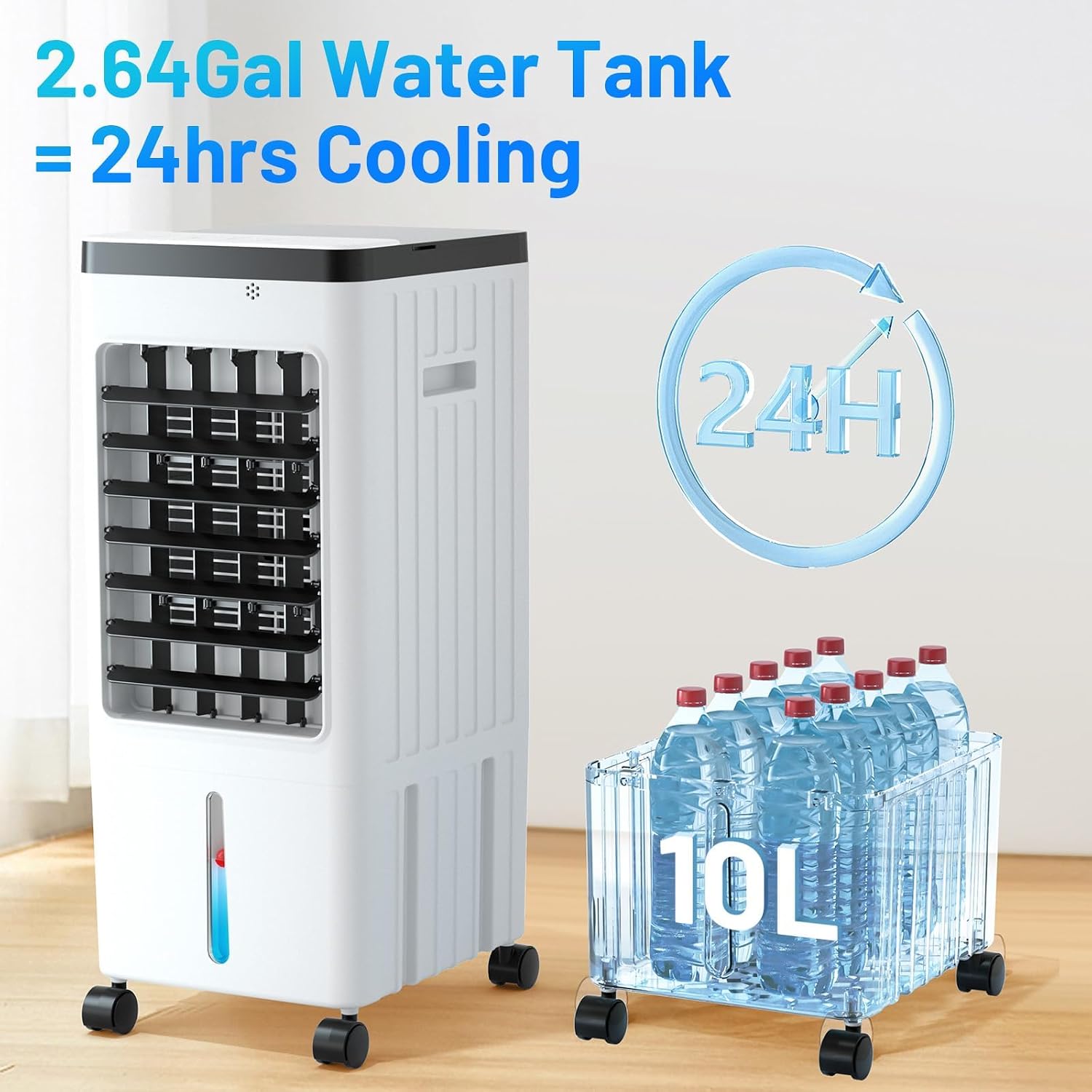 Portable Air Conditioners,Evaporative Swamp Air Cooler 3-In-1 Free Standing Cooling Ac Unit With Fan & Humidifier,Windowless Portable Ac Unit With Remote, Fast Cooling, 7H Timer For Bedroom,Office