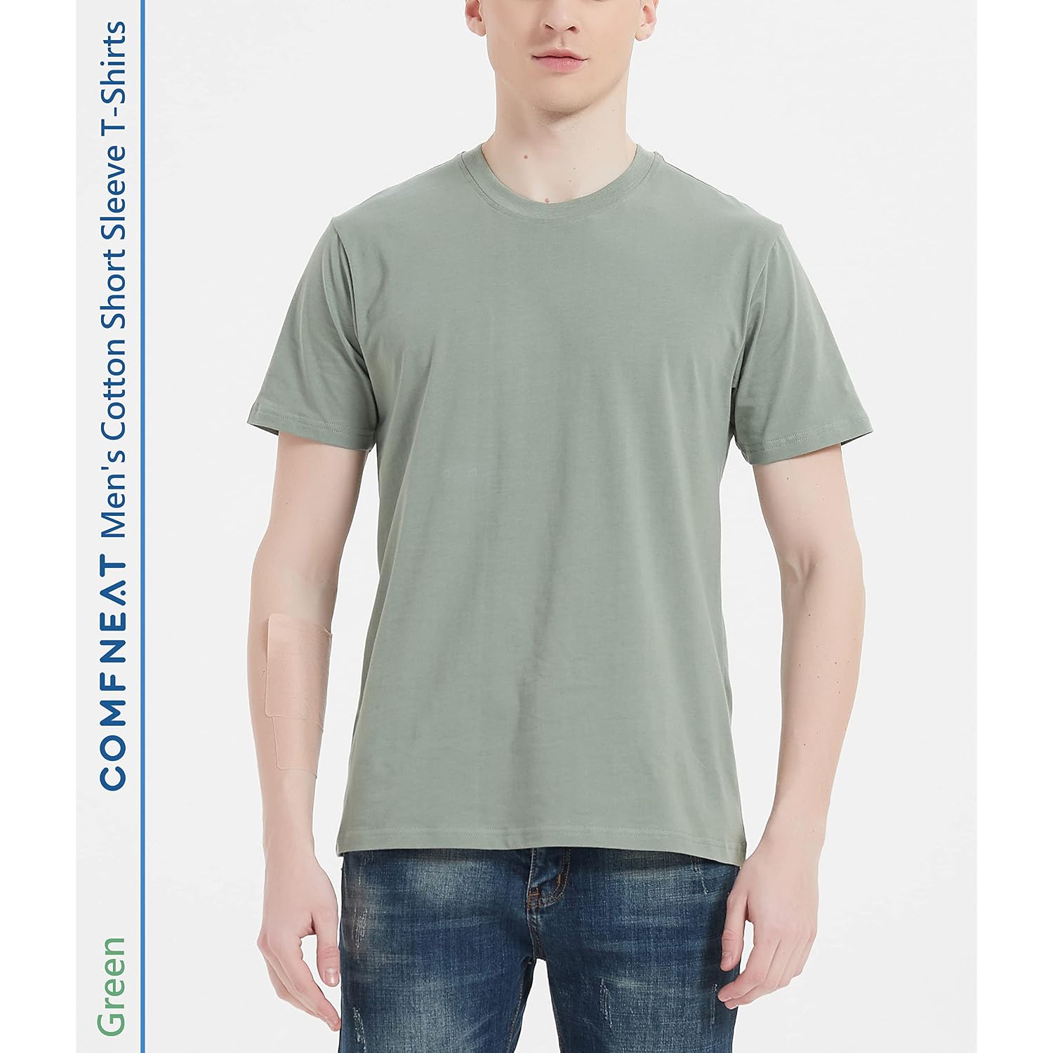 Comfneat Men'S 3-Pack Lightweight T-Shirts Cotton Crew Neck Regular Fit Solid Tee