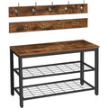 HOOBRO Hall Tree with Bench, Coat Rack Shoe Bench Set, Entryway Shoe Rack with Coat Hooks, Hall Tree Coat Rack, Mud Room, Industrial, for Foyer, Front Door, Rustic Brown BF07MT01