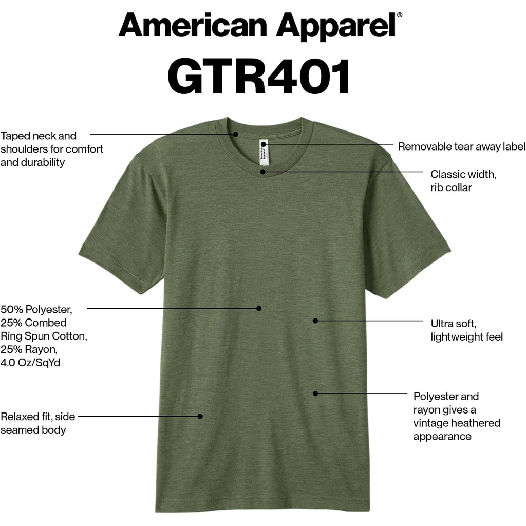 American Apparel Men'S Tri-Blend Track T-Shirt 2-Pack