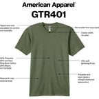 American Apparel Men'S Tri-Blend Track T-Shirt 2-Pack