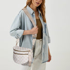 hibear Checkered Crossbody Bag Spacious Bum Bags for Women Nylon Crossbody Fanny Packs Checkered Purse Belt Wallet