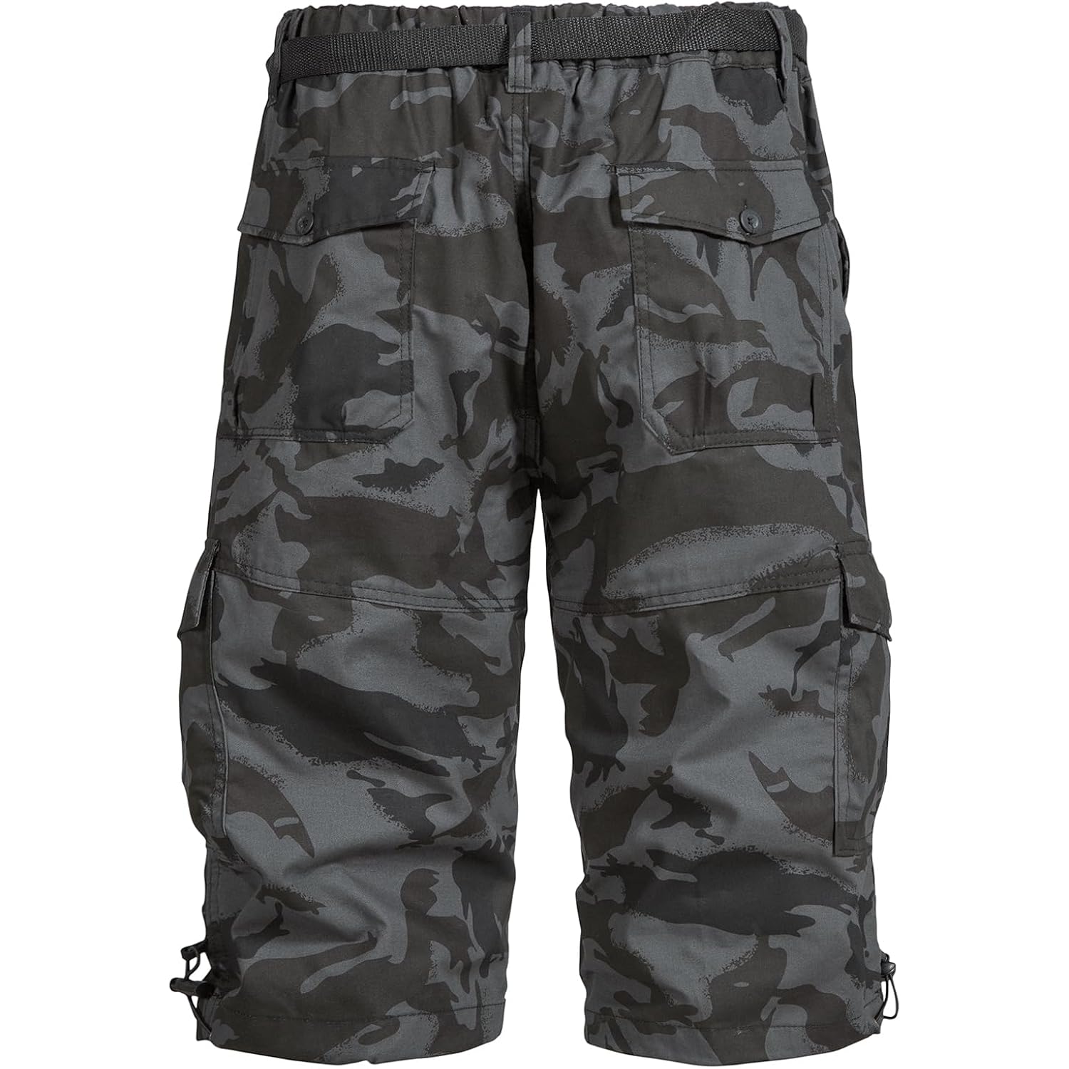 Men'S Cargo Shorts 3/4 Relaxed Fit Mens Running Shorts 7 Pockets Elastic Waist Cotton Hiking Shorts