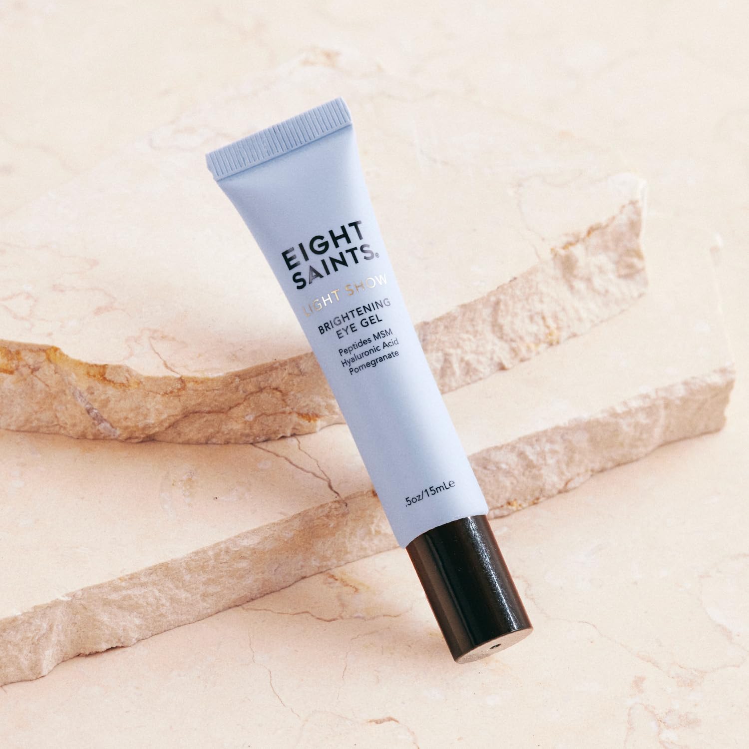 Eight Saints Light Show Brightening Eye Gel, Anti Aging Cooling Eye Gel To Reduce Puffiness, Wrinkles And Calms Under Eye Skin, With Peptides, Msm, And Hyaluronic Acid, 0.5 Ounces