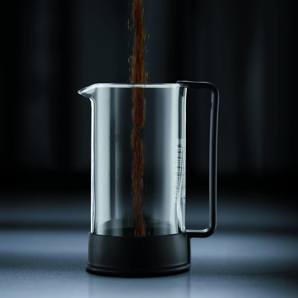 Bodum 34Oz Brazil French Press Coffee Maker, High-Heat Borosilicate Glass, Black - Made In Portugal