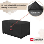 Porch Shield Patio Fire Pit Cover - Waterproof 600D Outdoor Rectangular Gas Fire Table Cover Deck Box Protector - 44 X 26 Inch, Black
