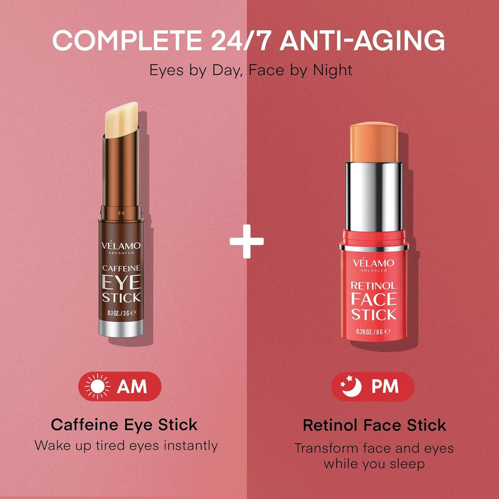VELAMO ADVANCED Retinol Face Stick – Reduces Fine Lines, Wrinkles & Uneven Texture in 4–8 Weeks – For Mature Skin, Women & Men – 0.28 OZ/8g