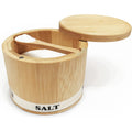Salt Cellar Bamboo Salt Container With Lid & Spoon For Countertop