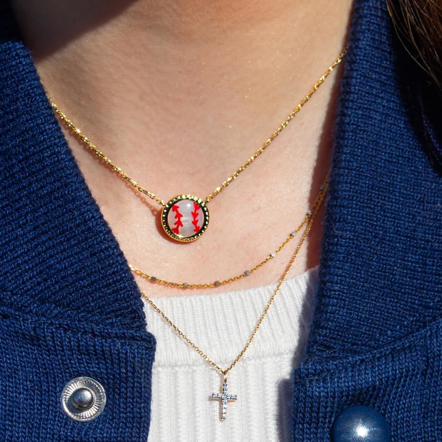 Kendra Scott Baseball Short Pendant Necklace, Fashion Jewelry for Women