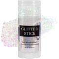 Iridescent White Body Glitter Stick, Face Hair Glitter Gel For Kids, Festival Rave Outfit Accessories For Women, Sparkling Mermaid Sequins Chunky Glitter Makeup, 0.56Oz