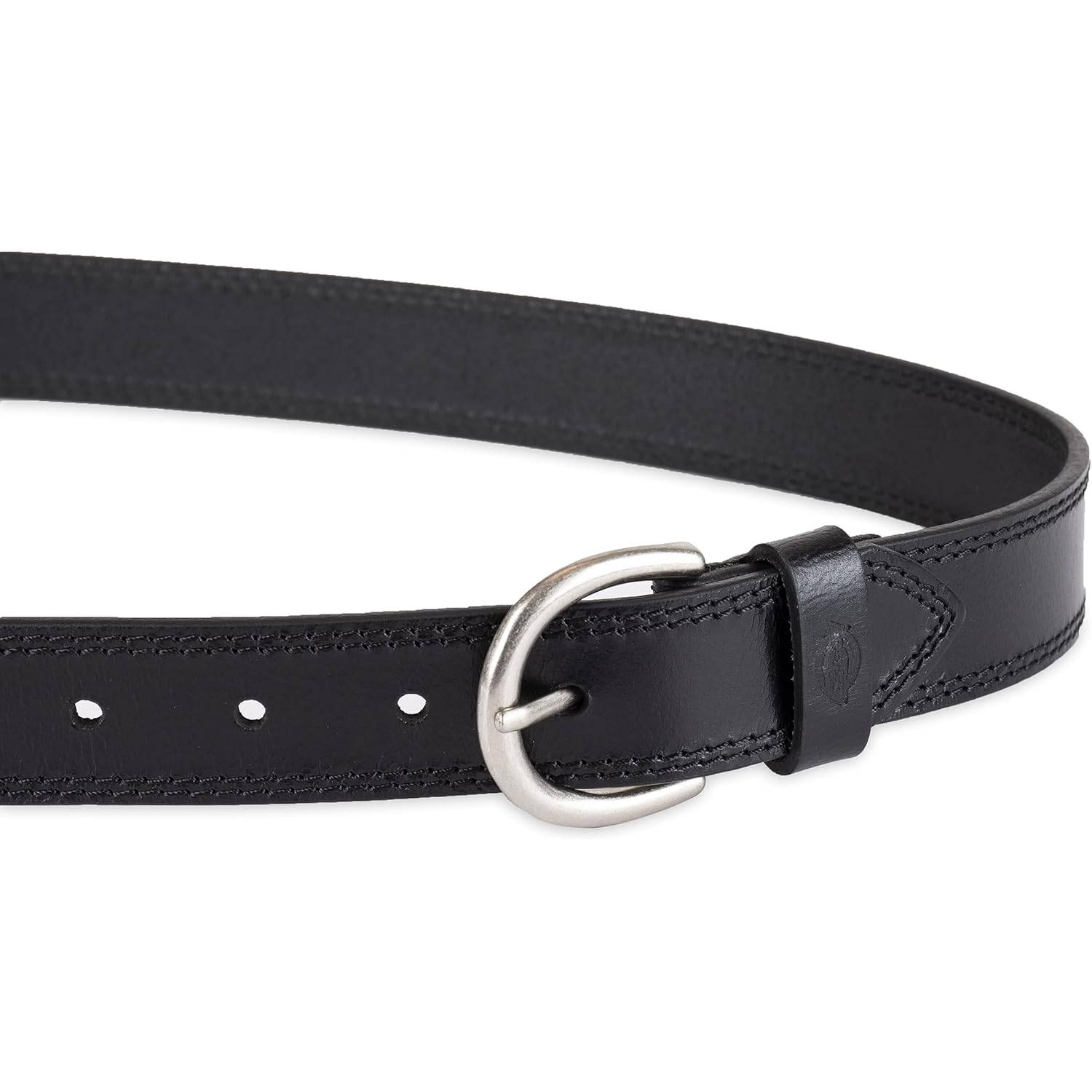 Dickies Women's Casual Leather Jean Workwear Belt With Round Harness Buckle