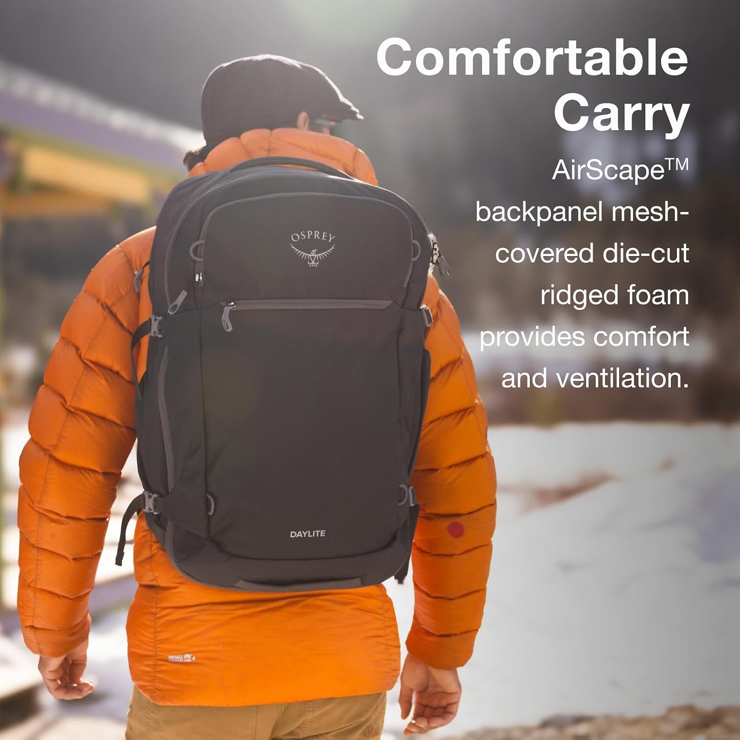 Osprey Daylite 44L Carry-On Travel Pack - Lightweight, Durable Backpack With Streamlined Design - Versatile, Spacious Bag For Weekend Trips Or Business, Black