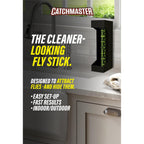 Catchmaster Fly Stick 4-Pack, Sticky Hanging Fly Traps Indoor & Outdoor | High-Contrast Design Attracts And Hides Flies; Unscented; Captures Flies, Gnats & Insects; Heavy Duty Glue; Hang Or Stand