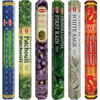 Hem Incense Sticks Variety Pack #23-120 Insence-Sticks (6 Incents X 20 Insense) + Incense Stick Holder With 6 Most Liked Scents Including Patchouli Dragons Blood White Sage Frankincense-Myrrh