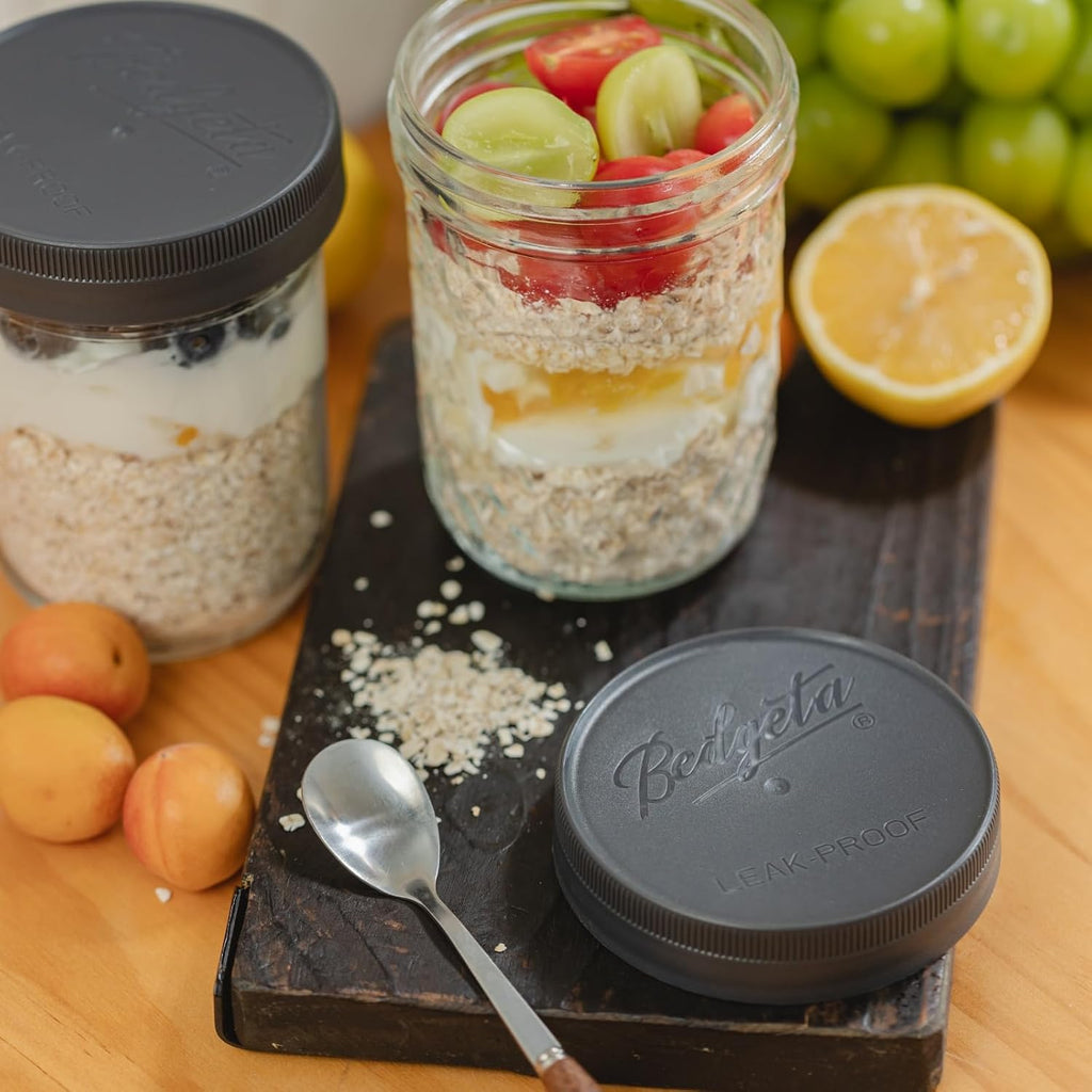 9 Pack Gray Wide Mouth Mason Jar Lids, One-Piece Lids, Plastic Mason Jar Lids Fit Ball, Kerr And More,Canning Lids(Gray)
