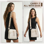 Women'S Leather Crossbody Bags Anti Theft Purses Rfid Blocking Handbags Trendy Travel Adjustable Strap Tassel