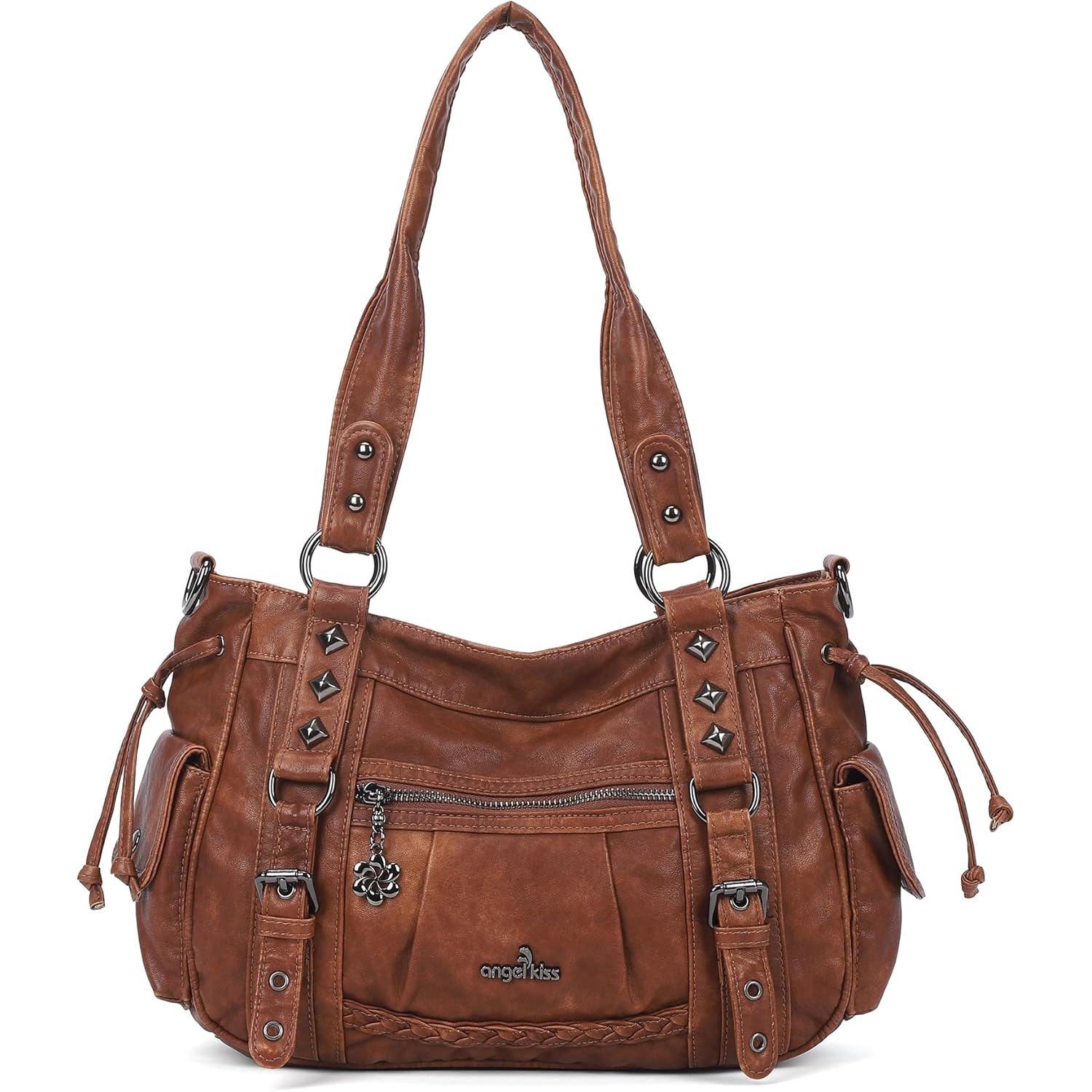 Angel Kiss Shoulder Bag For Women Multi Pocket Retro Hobo Handbags Satchel Tote Bag