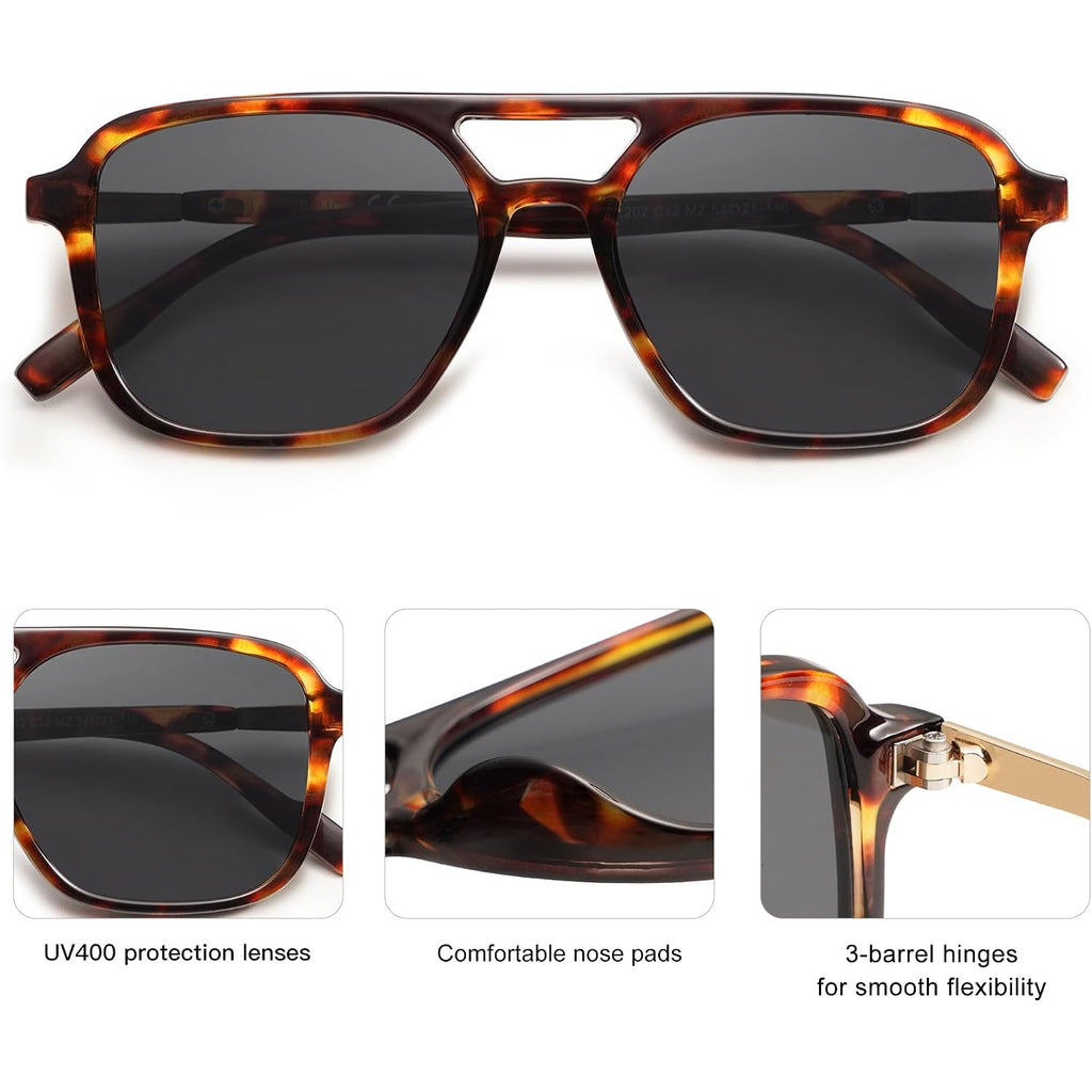 Sojos Retro Aviator Sunglasses For Women Men,Trendy Rectangle Womens Mens Shades Sun Glasses Sj2202