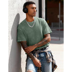 Eiscntd Men'S Oversized T-Shirts Heavyweight Cotton Vintage Washed Loose Fit Unisex Baggy Tee Shirts