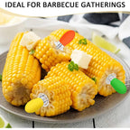 18 Pcs Stainless Steel Corn Cob Holders With Silicone Handle & Convenient Butter Spreading Tool