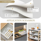 Beautysaid Shelf and Drawer Liner for Kitchen Cabinet, Non Adhesive Non Slip Shelf Paper Waterproof Washable Thickened for Dresser Pantry Shelve Bathroom Protector Liner(White,12 in x 10 FT)