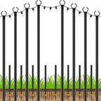 Letianpai 8 Pack String Light Poles,10 Ft Metal Poles With Fork For Outdoor String Lights,Outdoor Light Poles With Fork,Poles/Post/Stand For Outside