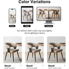 Dining Chairs Set Of 4, Modern Upholstered Faux Leather Kitchen Chairs With Curved Back, Easy To Assemble & Clean For Dining Room, Restaurant, Cafe, Warm Gray