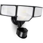 Lutec 80W 9000Lm Led Security Light Hardwire Motion Sensor Outdoor Lights, 4 Head Led Flood Lights Outdoor 5000K Daylight, Ip65 Waterproof, Motion Detected Lights For Outside, Garage, Yard (Black)