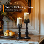 Homemory 6"X3" Outdoor Waterproof Flameless Candles, Led Candles, Battery Operated Candles With Remote And Timers, Electric Fake Plastic Pillar Candles, Ivory White, Set Of 2
