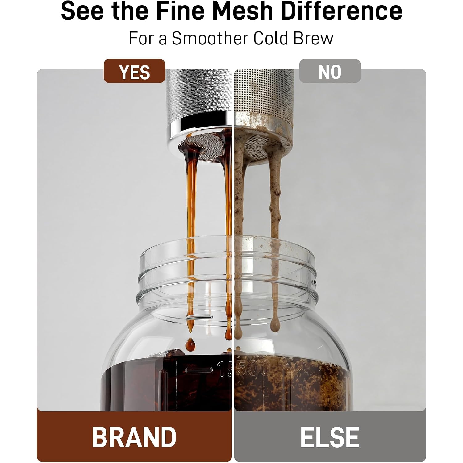 Cold Brew Coffee Maker - 2 Quart 64Oz Stainless Steel Filter Cold Brew Pitcher Jar, No Leaks Cold Brew Mason Jar Coffee Maker, Easy To Clean Cold Coffee Maker